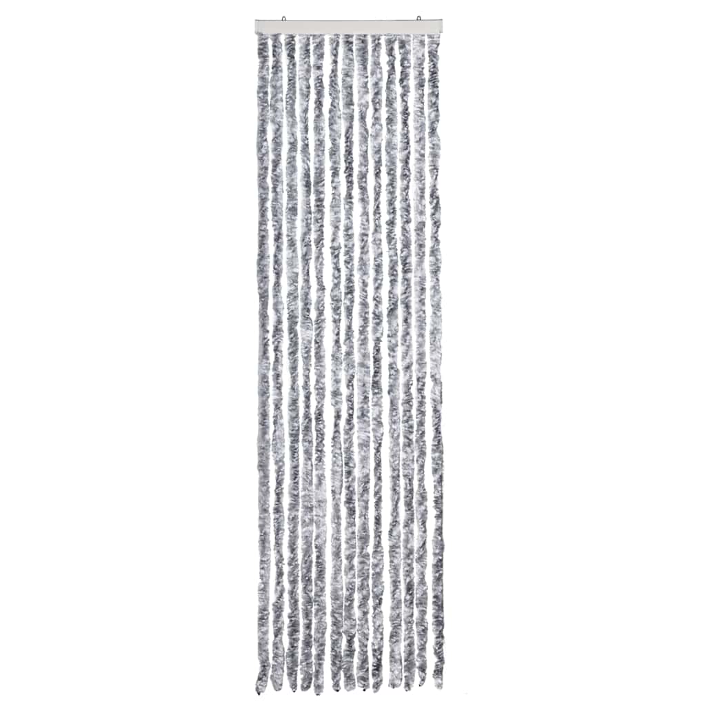 Zanzariera Bianco e Grigio 56x200 cm Ciniglia