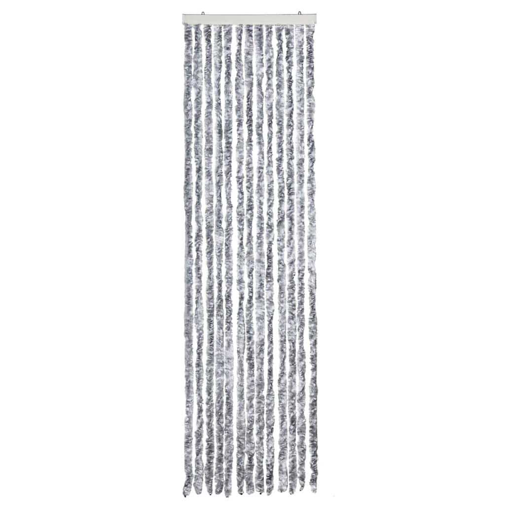 Zanzariera Bianco e Grigio 56x200 cm Ciniglia