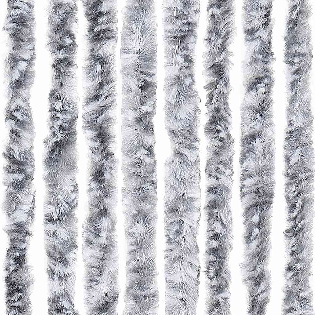 Zanzariera Bianco e Grigio 56x200 cm Ciniglia