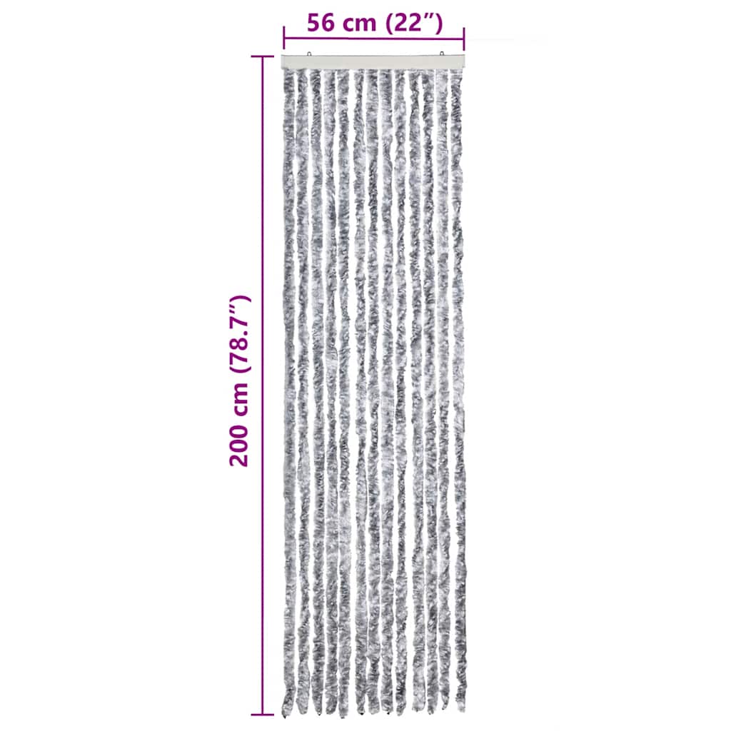 Zanzariera Bianco e Grigio 56x200 cm Ciniglia