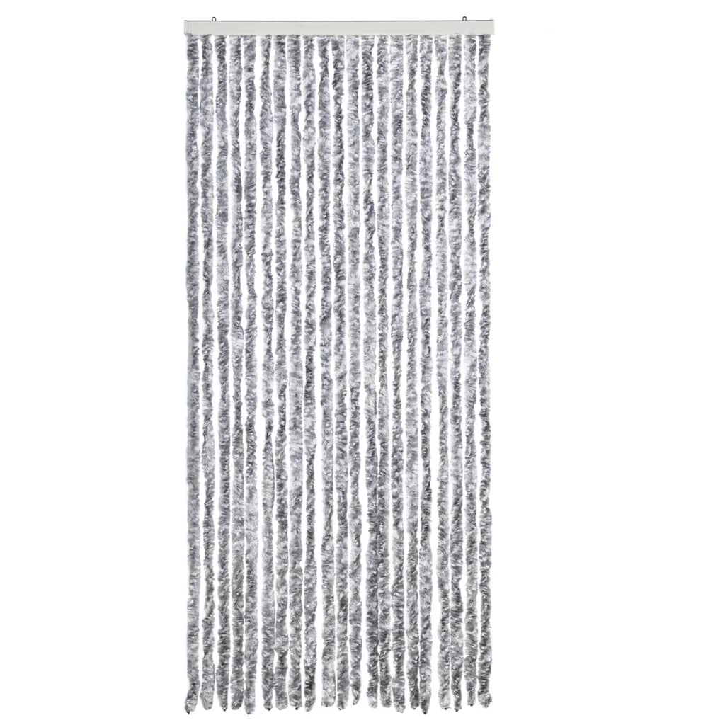 Zanzariera Bianco e Grigio 90x200 cm Ciniglia
