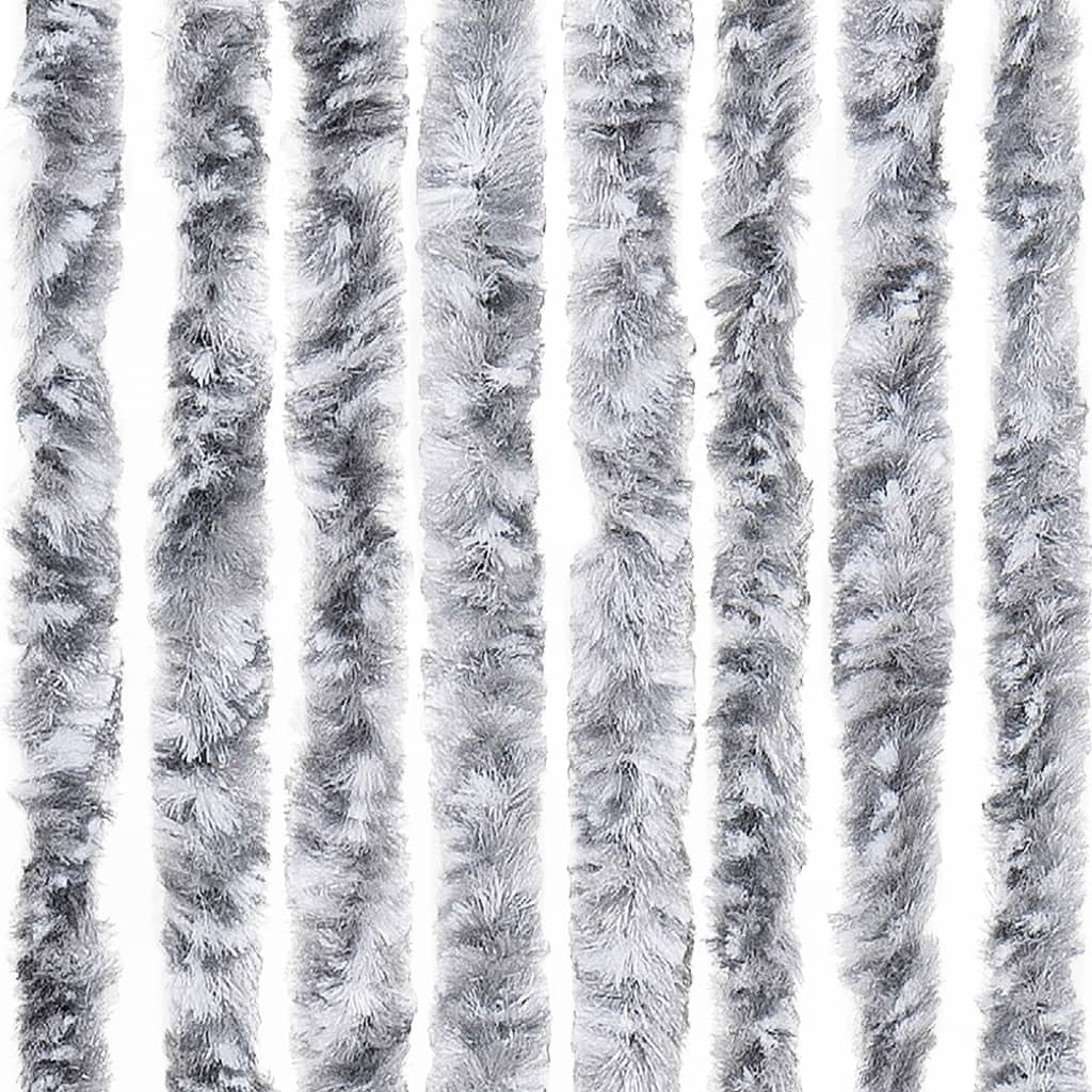 Zanzariera Bianco e Grigio 90x200 cm Ciniglia