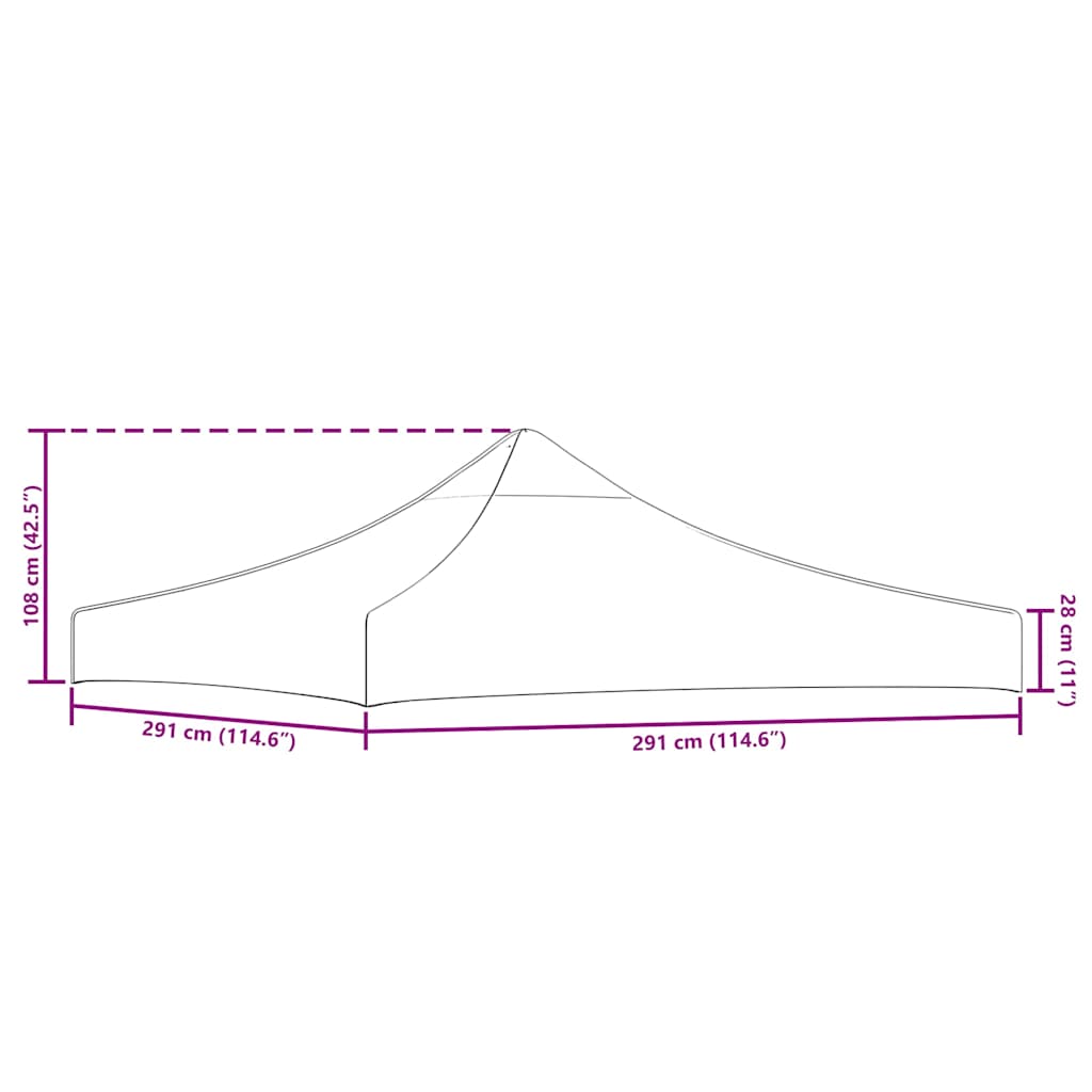 Tetto per Tendone per Feste 3x3 m Arancione 270 g/m²