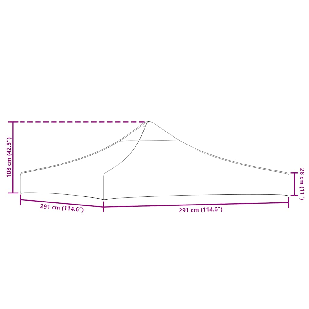 Tetto per Tendone per Feste 3x3 m Grigio Talpa 270 g/m²
