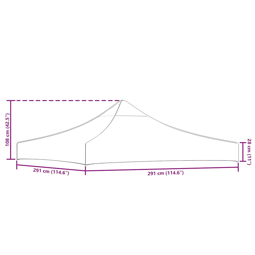 Tetto per Tendone per Feste 3x3 m Giallo 270 g/m²