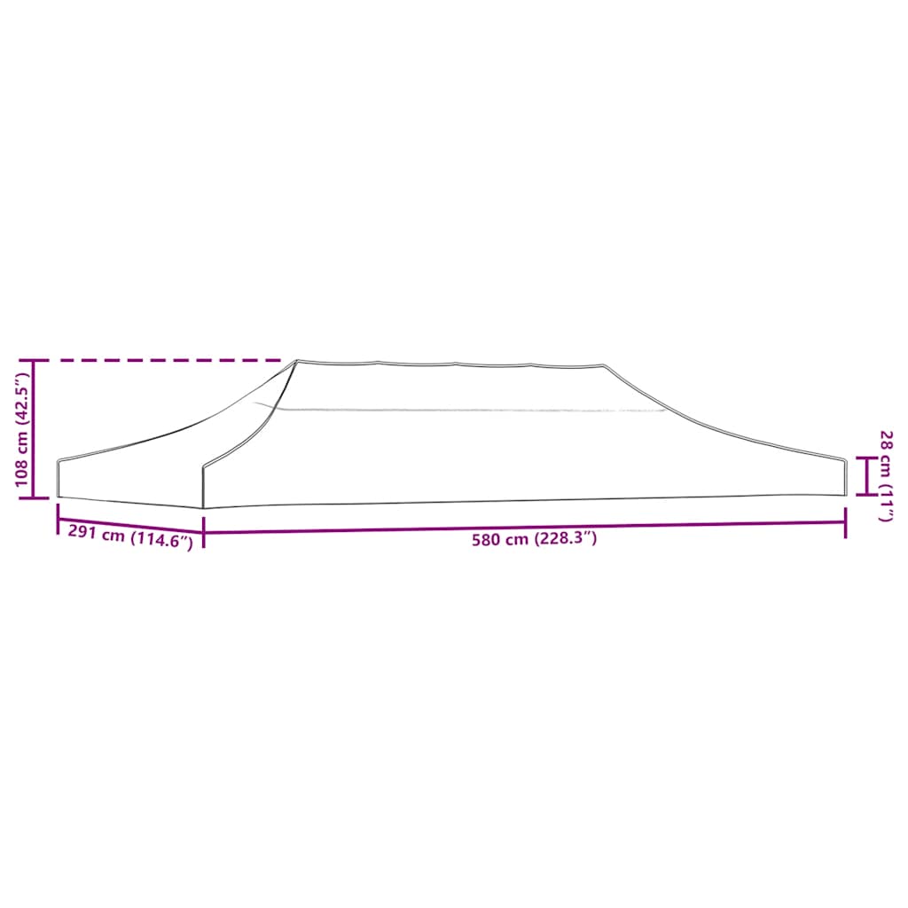 Tetto per Tendone per Feste 6x3 m Beige 270 g/m²