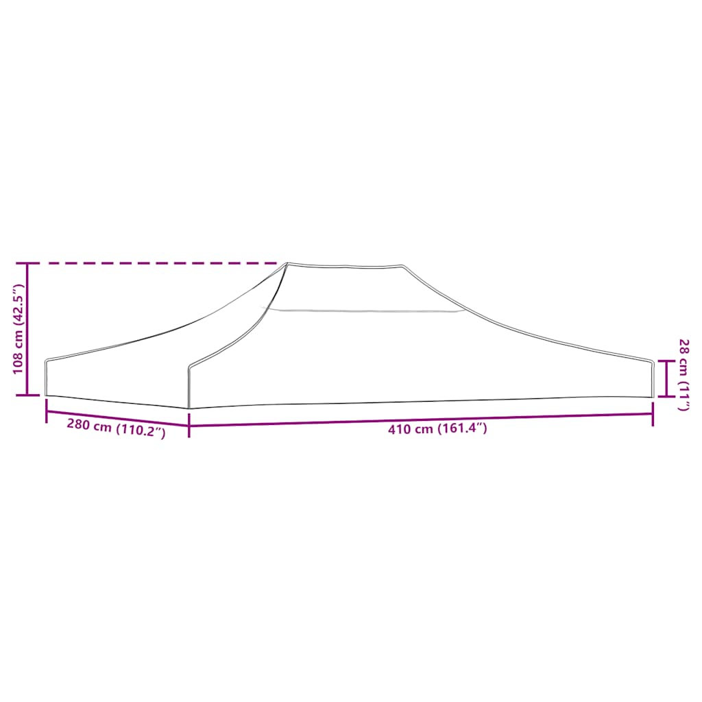 Tetto per Tendone per Feste 4x3 m Arancione 270 g/m²