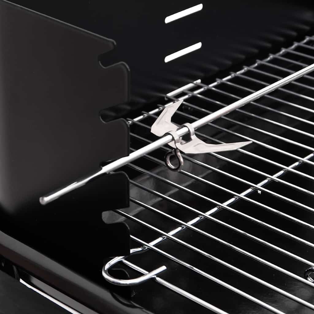 Barbecue a Carbonella con Ruote in Acciaio Nero