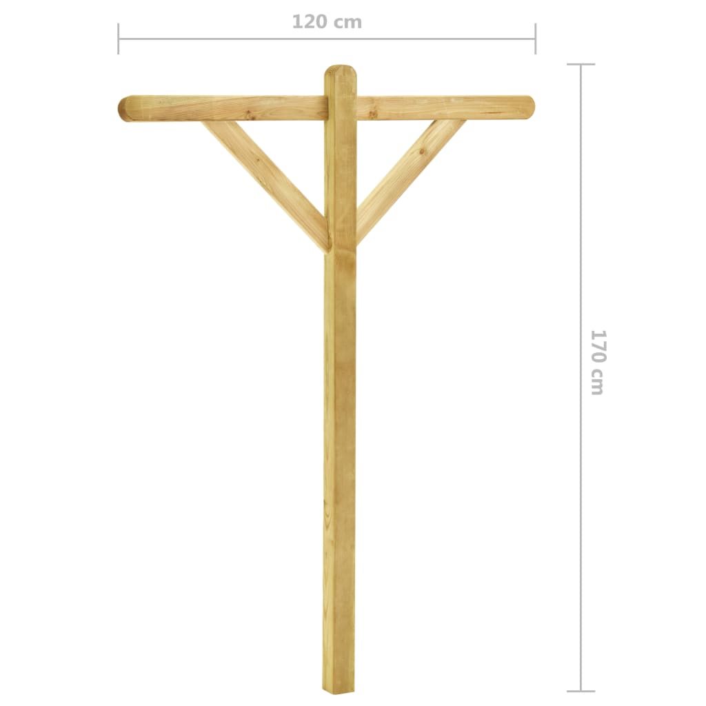 Stendibiancheria 2 pz 120x170 cm in Legno di Pino Impregnato