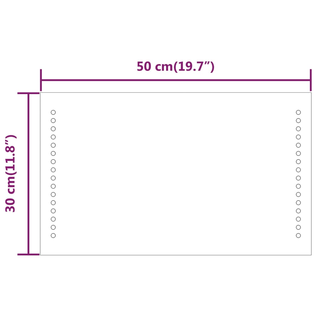 Specchio da Bagno con Luci LED 30x50 cm