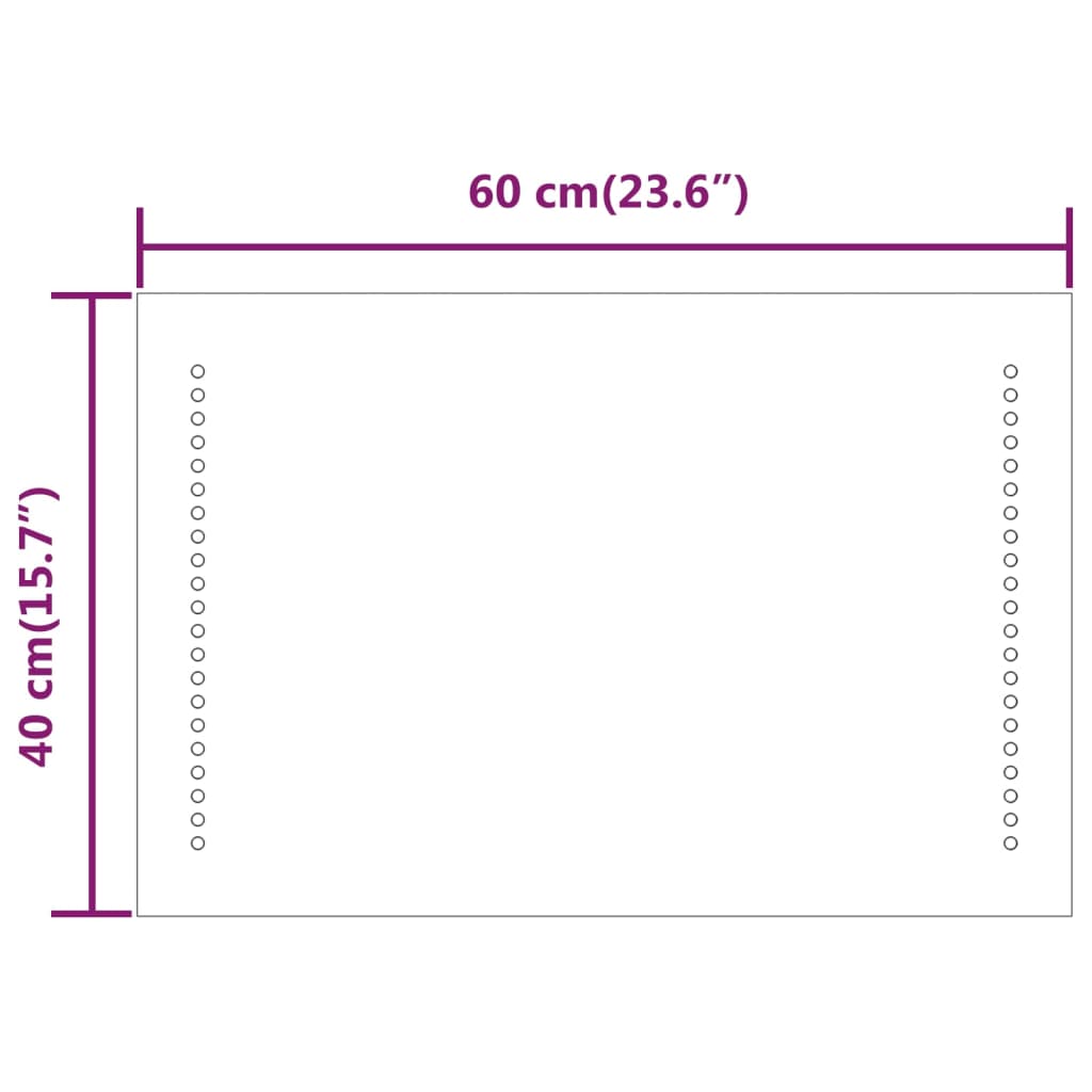 Specchio da Bagno con Luci LED 40x60 cm
