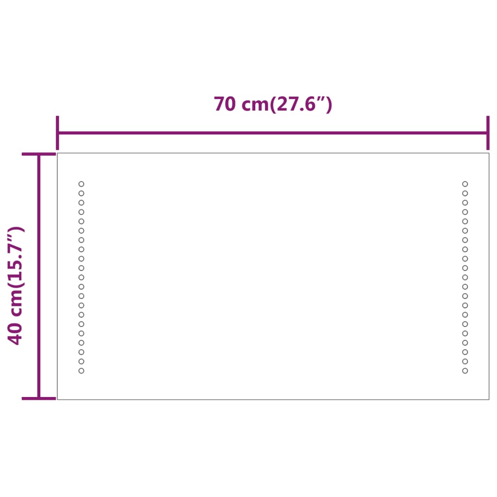 Specchio da Bagno con Luci LED 40x70 cm