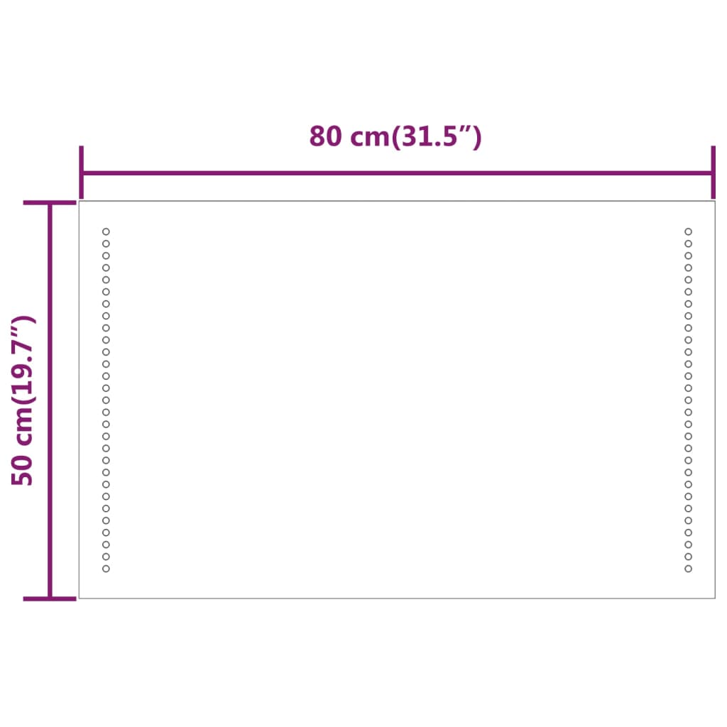 Specchio da Bagno con Luci LED 50x80 cm