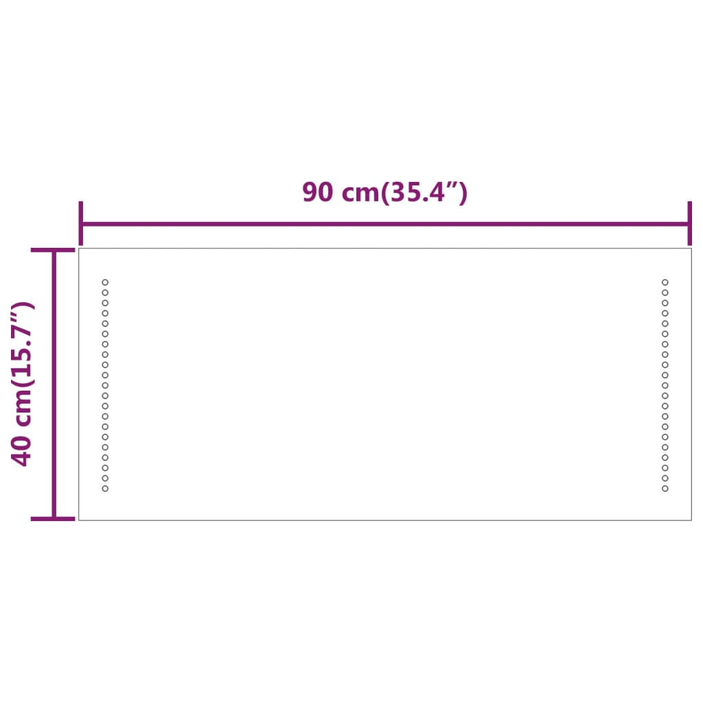 Specchio da Bagno con Luci LED 40x90 cm