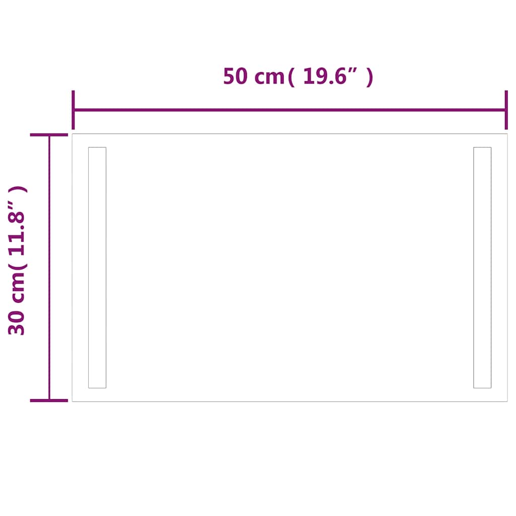 Specchio da Bagno con Luci LED 30x50 cm