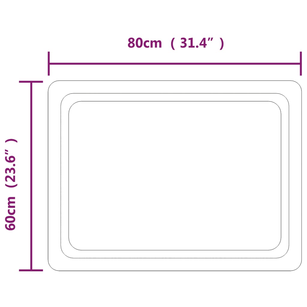 Specchio da Bagno con Luci LED 60x80 cm