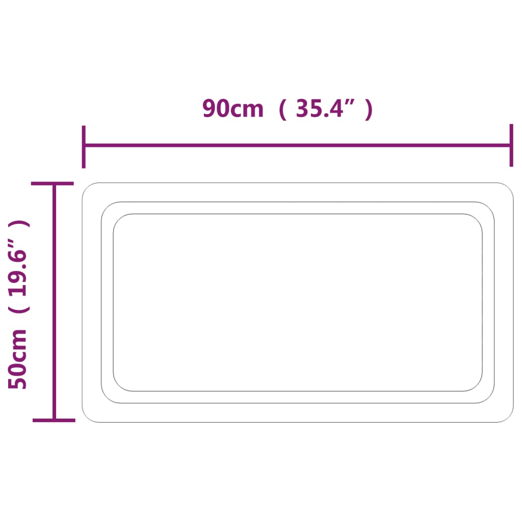 Specchio da Bagno con Luci LED 50x90 cm