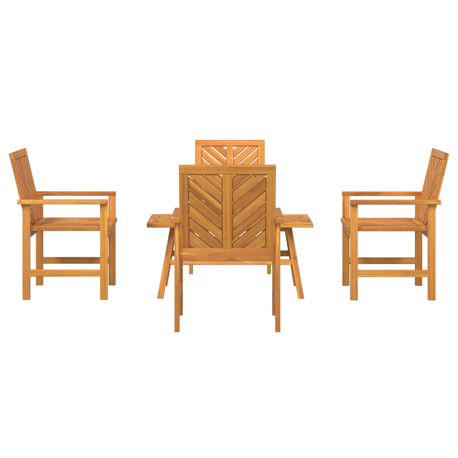 Set Lounge da Giardino 5 pz Marrone Legno di Acacia Massello