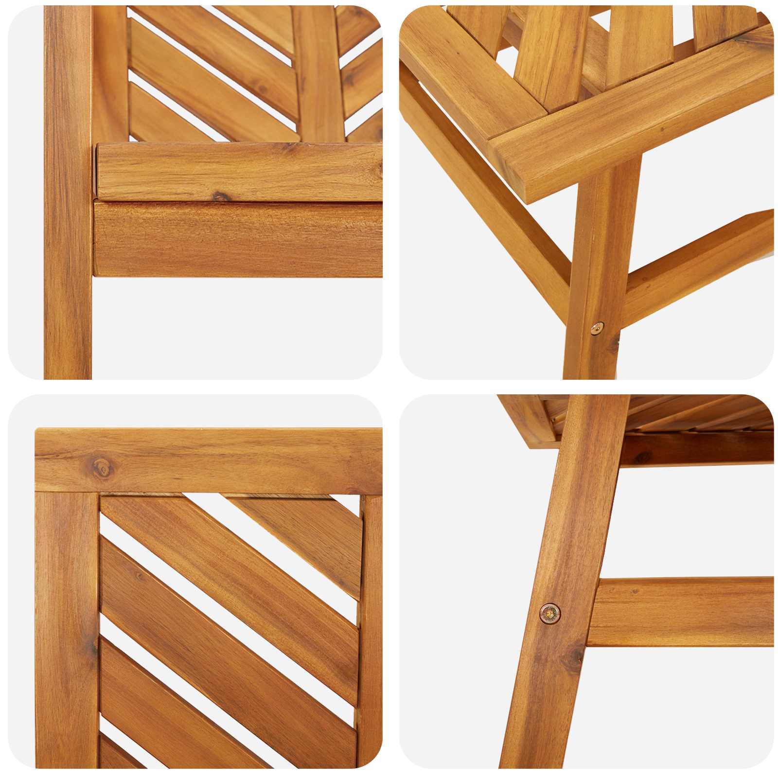 Set Lounge da Giardino 5 pz Marrone Legno di Acacia Massello