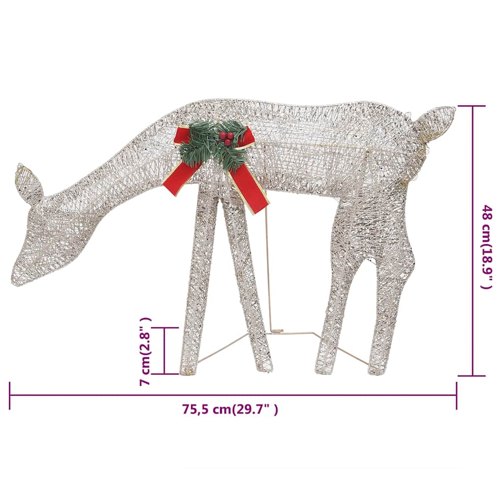Renne di Natale 6 pz Oro Bianco Caldo Rete