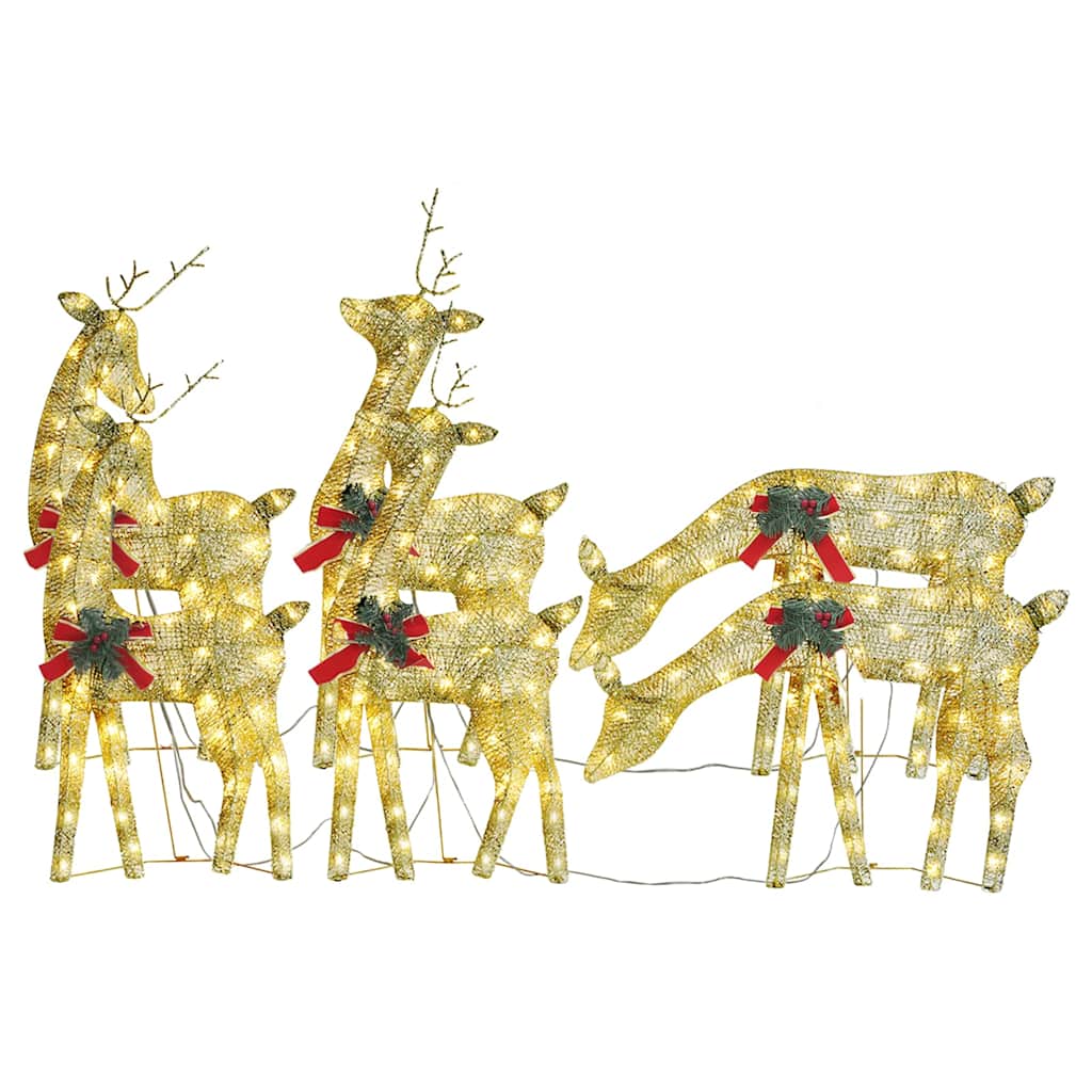 Renne di Natale 6 pz Oro Bianco Caldo Rete