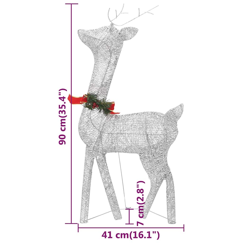Renne di Natale 6 pz Argento Bianco Freddo in Rete