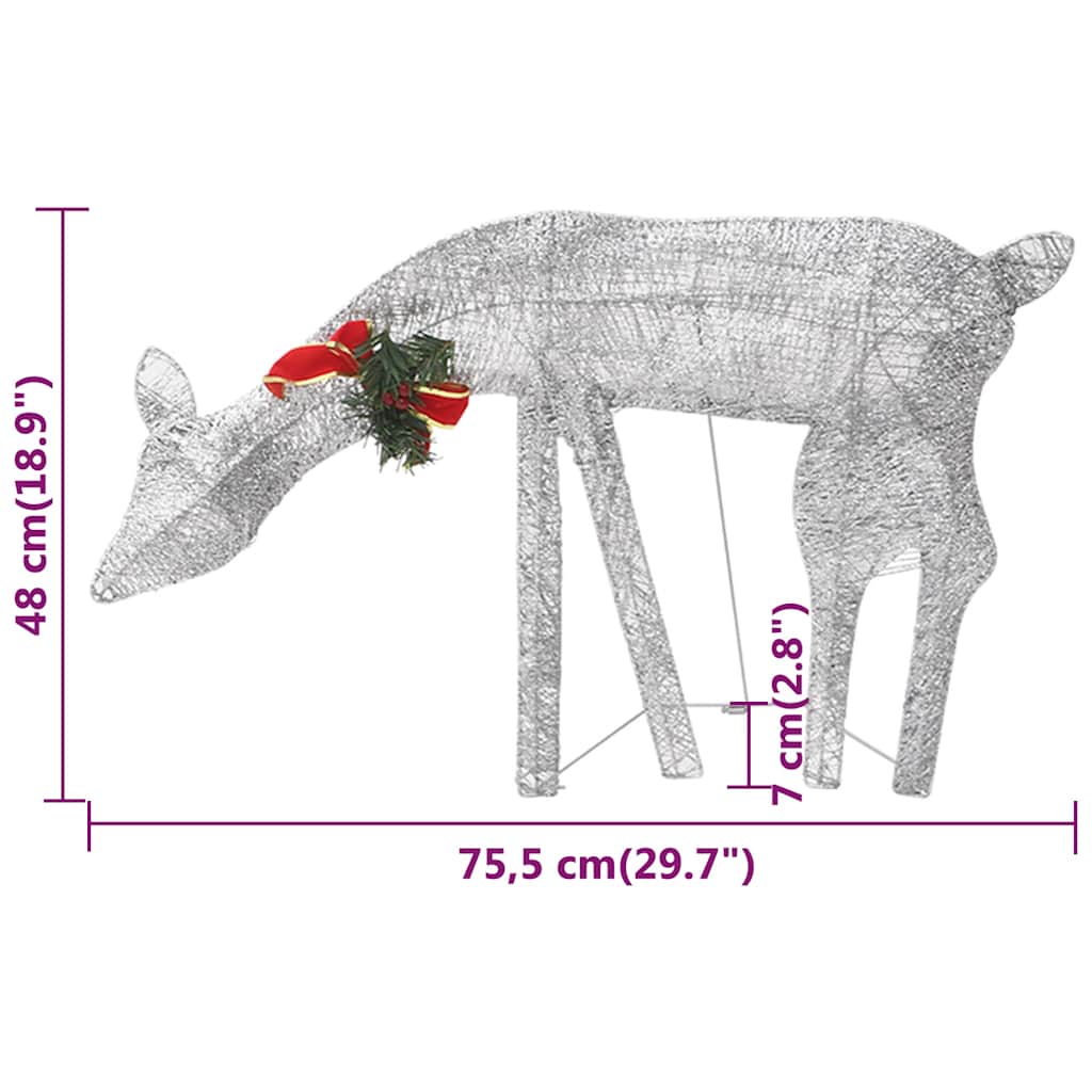 Renne di Natale 6 pz Argento Bianco Freddo in Rete