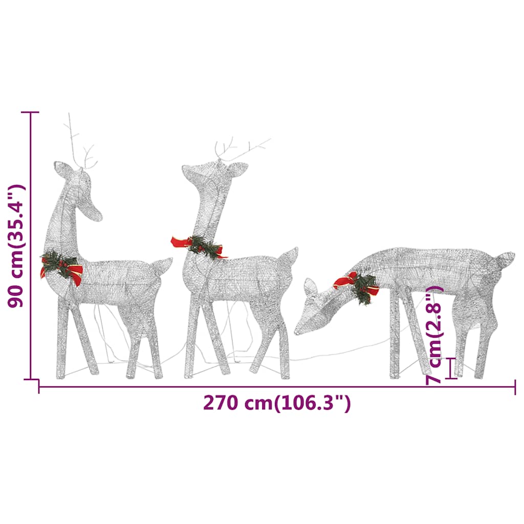 Renne di Natale 6 pz Argento Bianco Freddo in Rete
