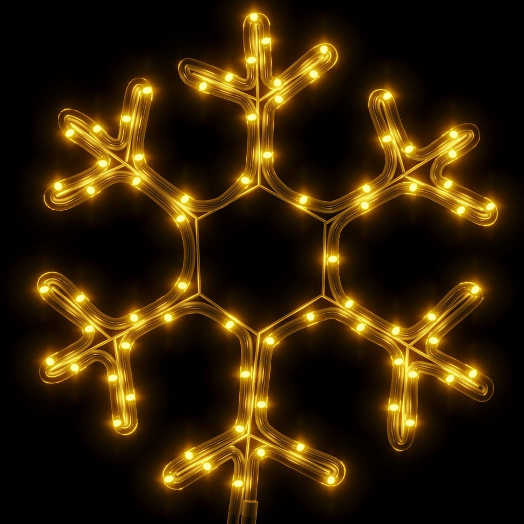 Figura Natalizia Fiocco di Neve LED 2 pz Bianco Caldo 38x37 cm