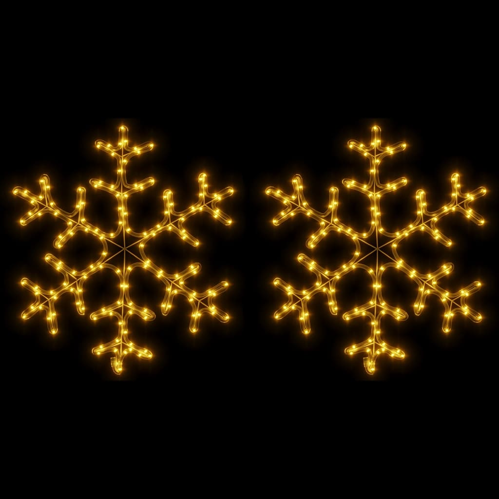Figura Natalizia Fiocco di Neve LED 2 pz Bianco Caldo 59x59 cm