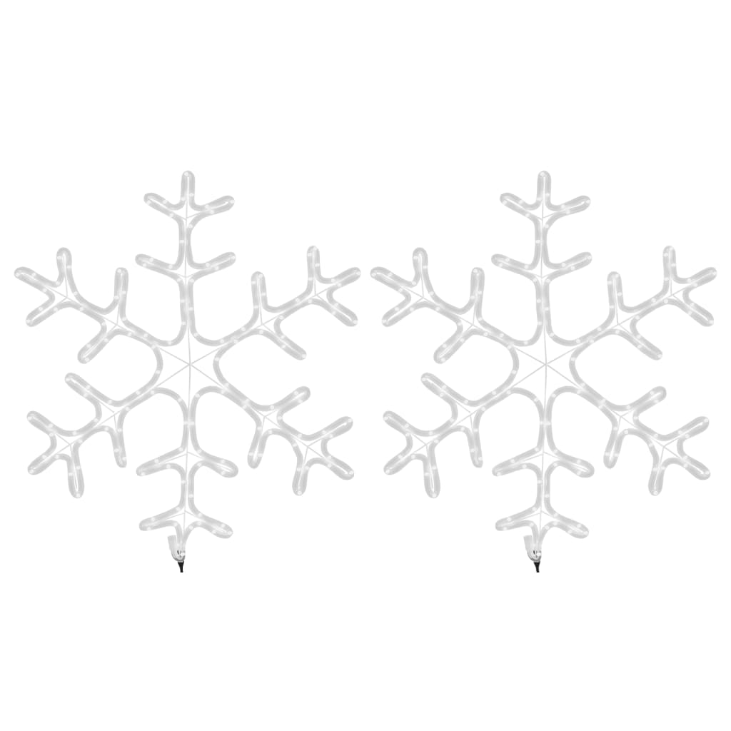 Figura Natalizia Fiocco di Neve LED 2 pz Bianco Caldo 59x59 cm