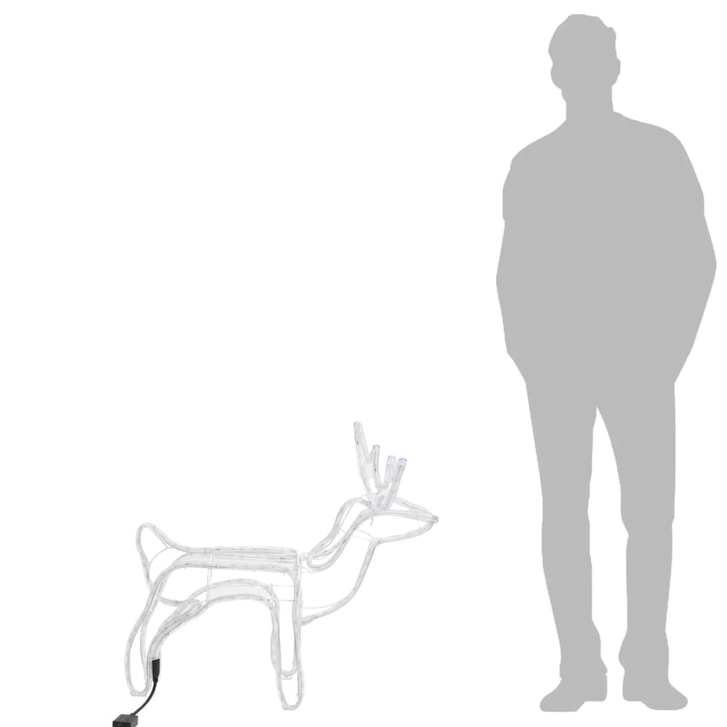 Figure Natalizie Renne 3 pz Bianco Caldo 60x30x60 cm