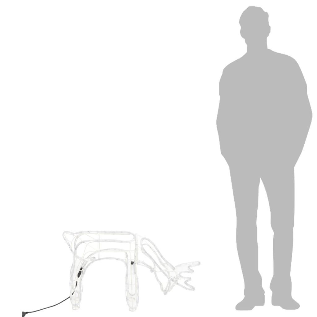Figure Natalizie Renne 2 pz Bianco Caldo 73x31x45 cm