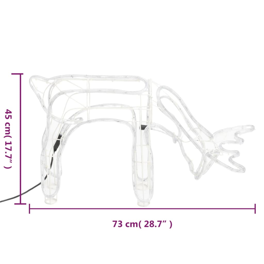 Figure Natalizie Renne 2 pz Bianco Caldo 73x31x45 cm