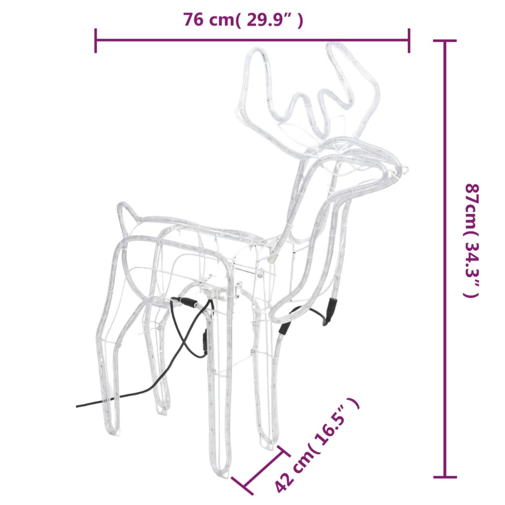 Figure Natalizie Renne con Teste Mobili 2 pz Bianco Caldo