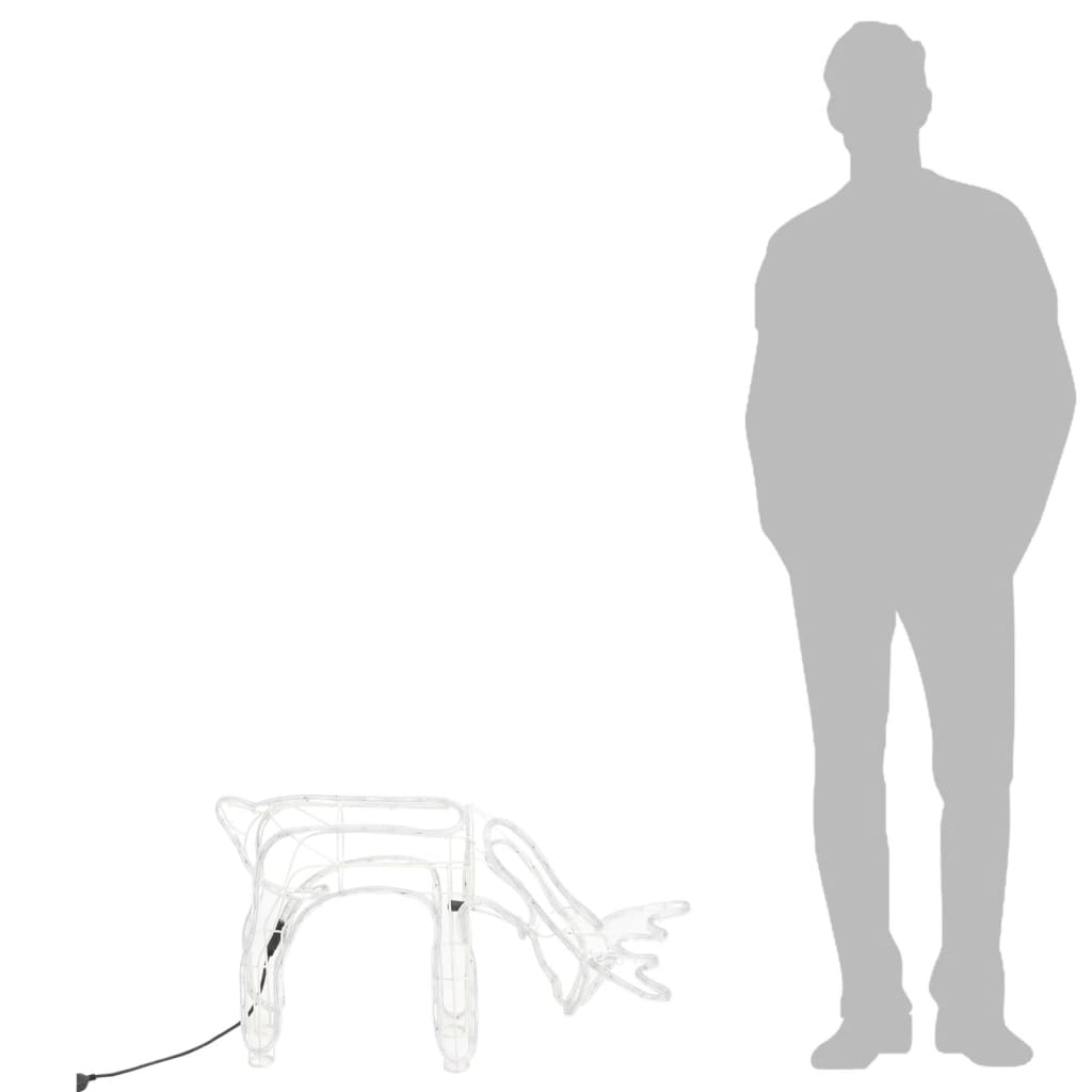 Figure Natalizie Renne 3 pz Bianco Freddo 73x31x45 cm