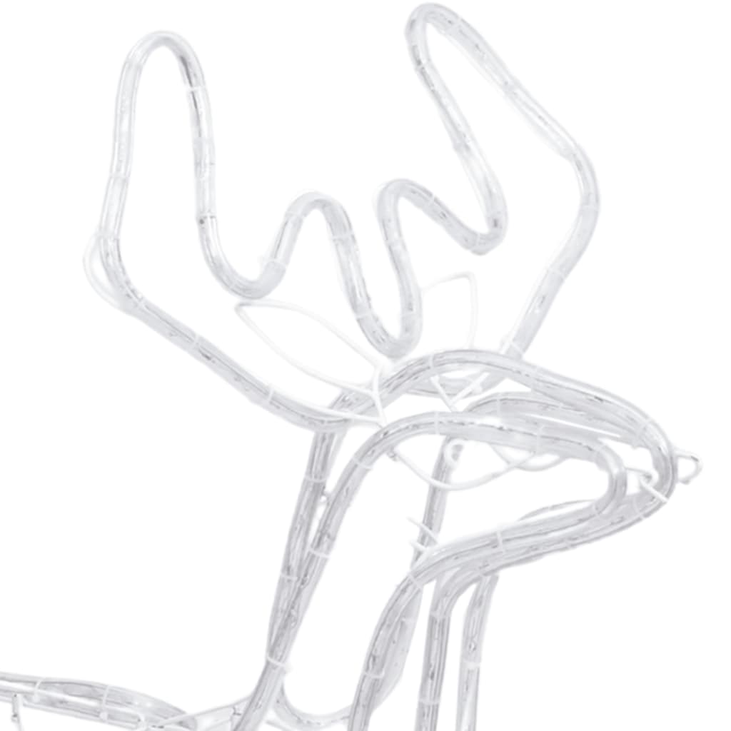 Figure Natale Renne Teste Mobili 3 pz Bianco Freddo 76x42x87 cm