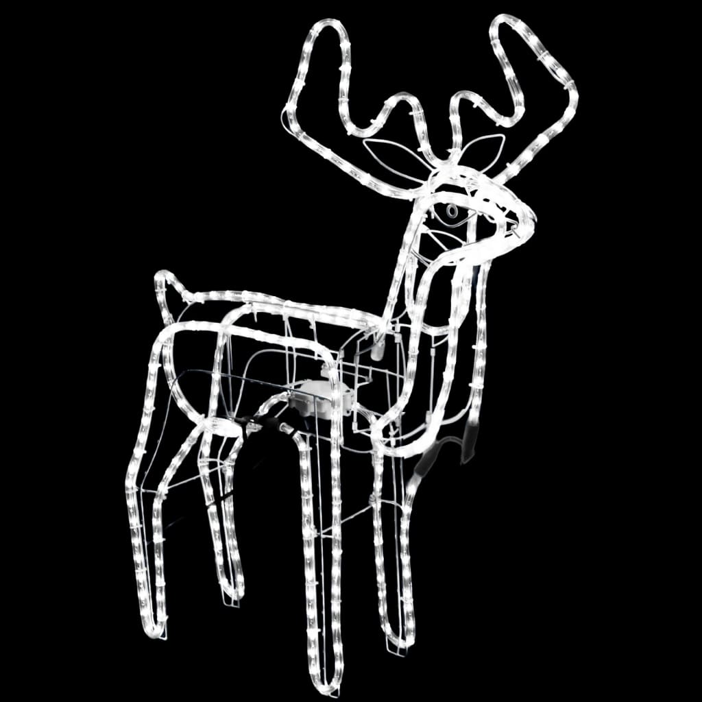 Figure Natale Renne Teste Mobili 3 pz Bianco Freddo 76x42x87 cm