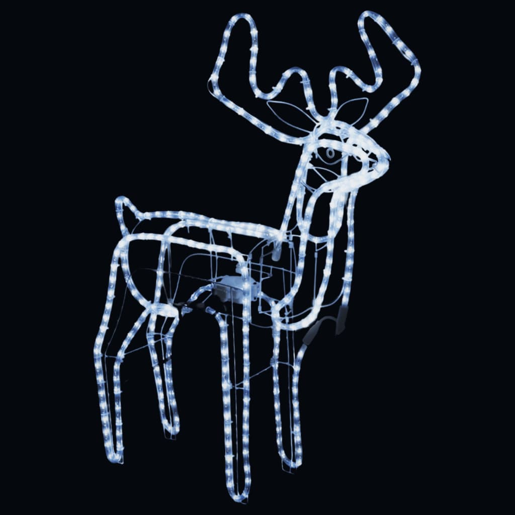 Figure Natale Renne Teste Mobili 3 pz Bianco Freddo 76x42x87 cm
