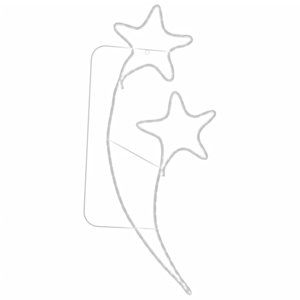 Stringhe Luci a Forma di Stella 4pz Bianco Caldo 125,5x53x4,5cm