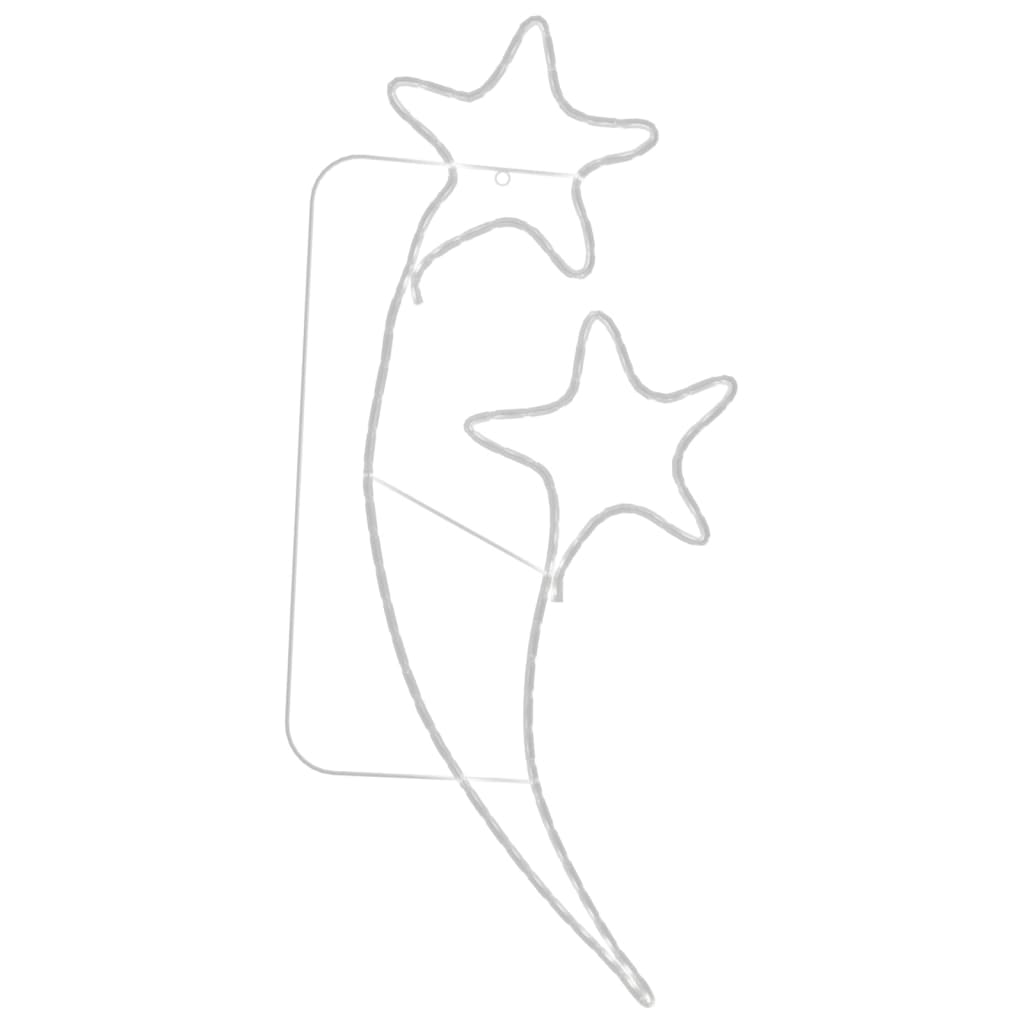 Stringhe Luci a Forma di Stella 8pz Bianco Caldo 125,5x53x4,5cm