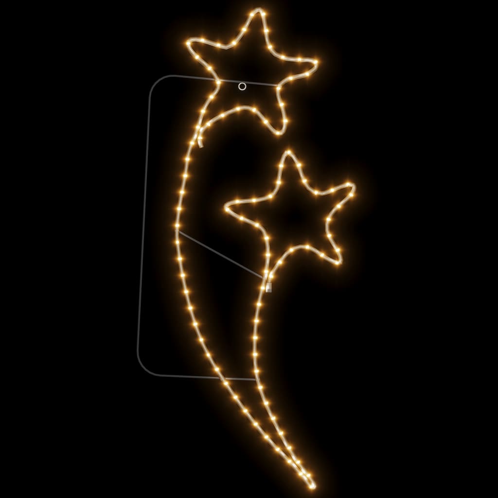 Stringhe Luci a Forma di Stella 8pz Bianco Caldo 125,5x53x4,5cm