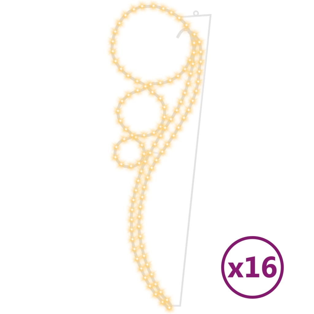 Stringhe Luci a Forma di Palle 16pz Bianco Caldo 111,5x35x4,5cm