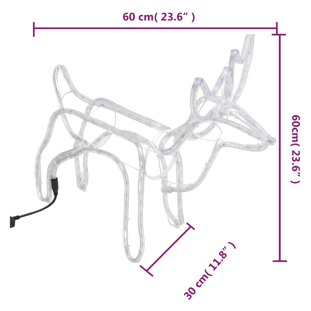 Set Figure Renne Natalizie 3 pz Bianco Freddo