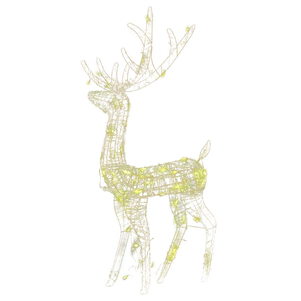 Decorazioni Natalizie Renne in Acrilico 2 pz 128cm Bianco Caldo