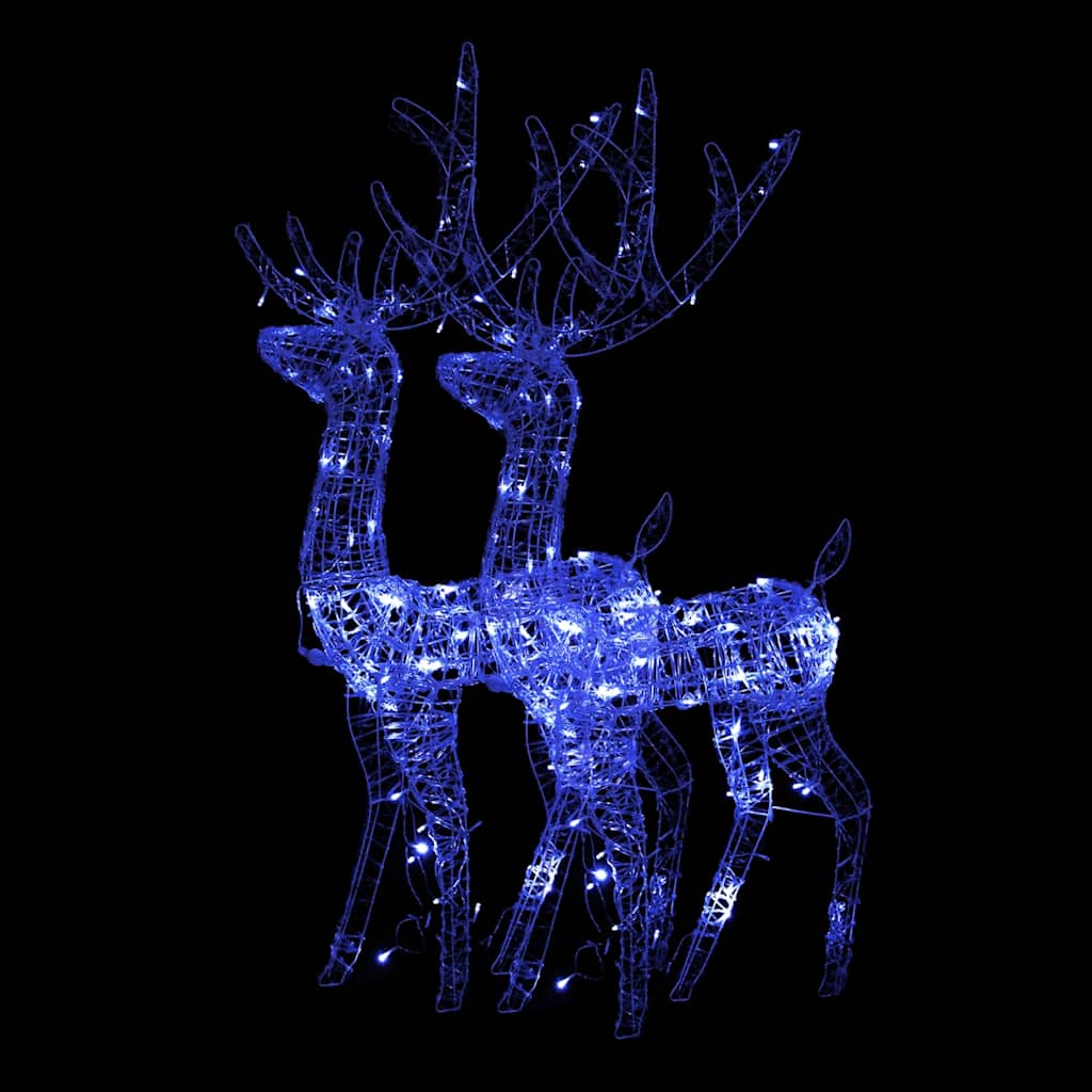 Decorazioni Natalizie Renne in Acrilico 2 pz 128 cm Blu