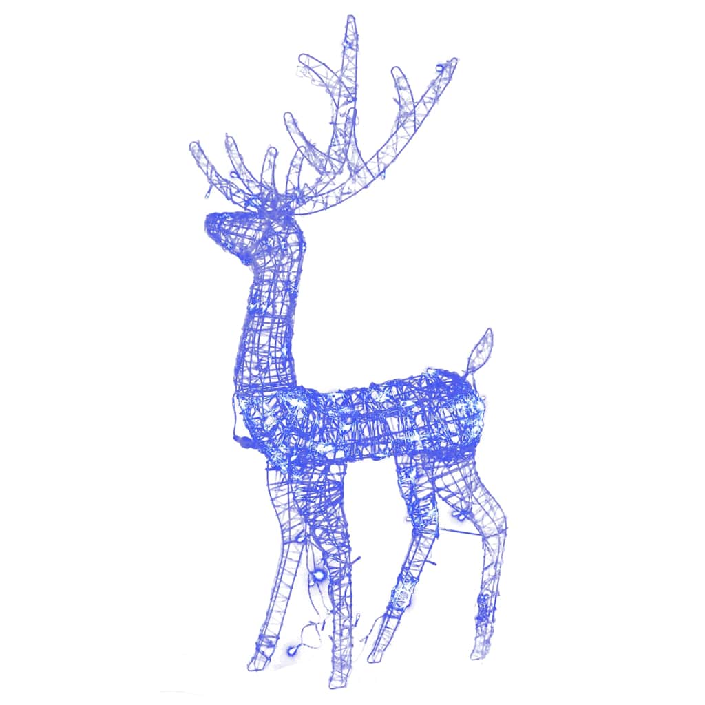 Decorazioni Natalizie Renne in Acrilico 2 pz 128 cm Blu