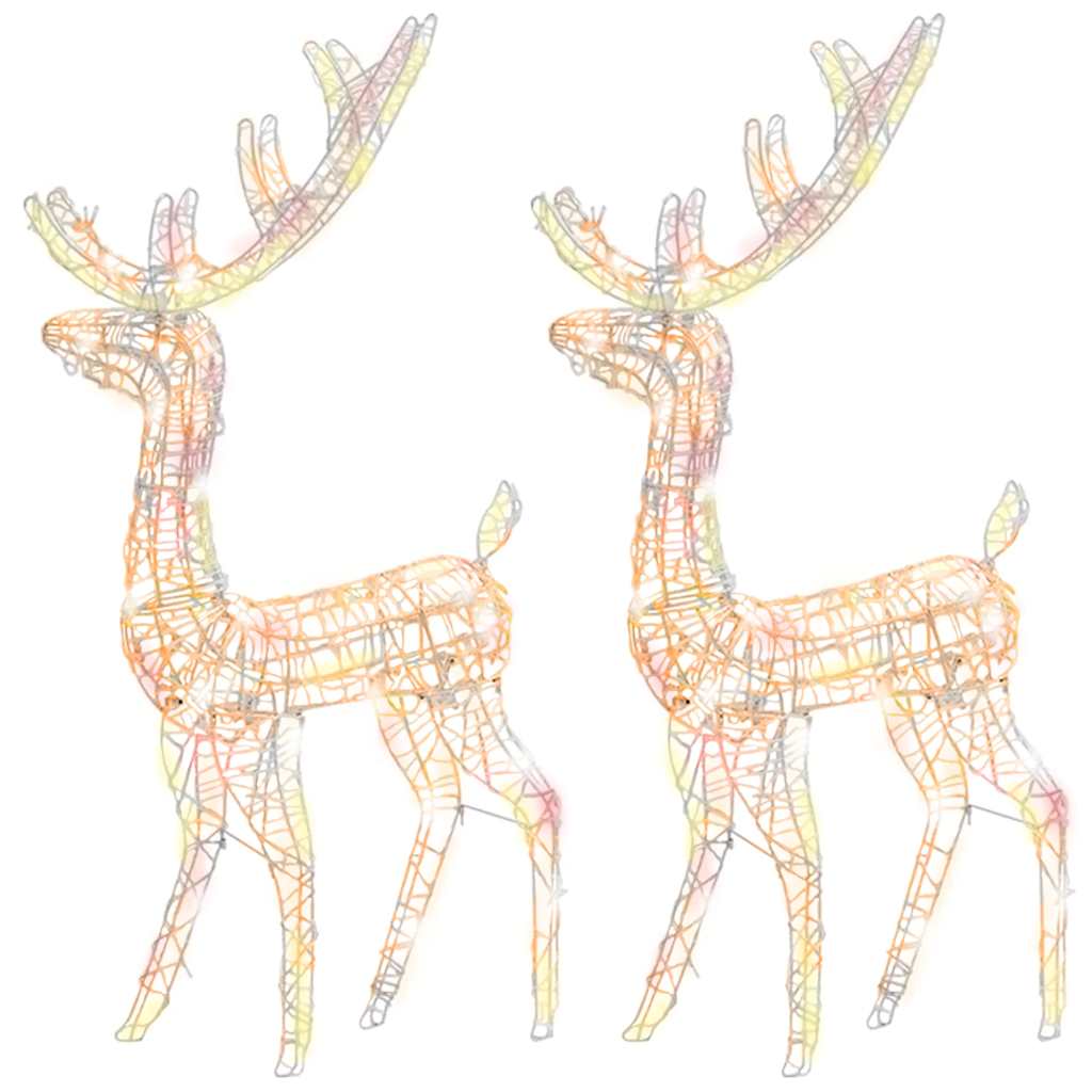 Decorazioni Natalizie in Acrilico Renne 2 pz 128 cm Multicolore