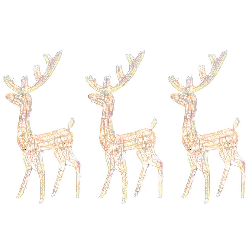 Decorazioni Natalizie in Acrilico Renne 3 pz 128 cm Multicolore