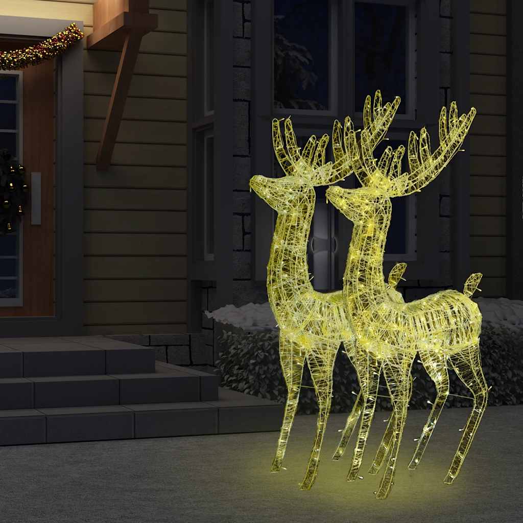 Renne di Natale XXL in Acrilico 250 LED 2 pz 180cm Bianco Caldo